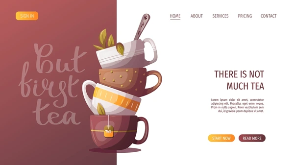 Tea website for digital marketing strategy for cafe